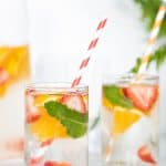 Orange, Strawberry, + Mint Infused Water