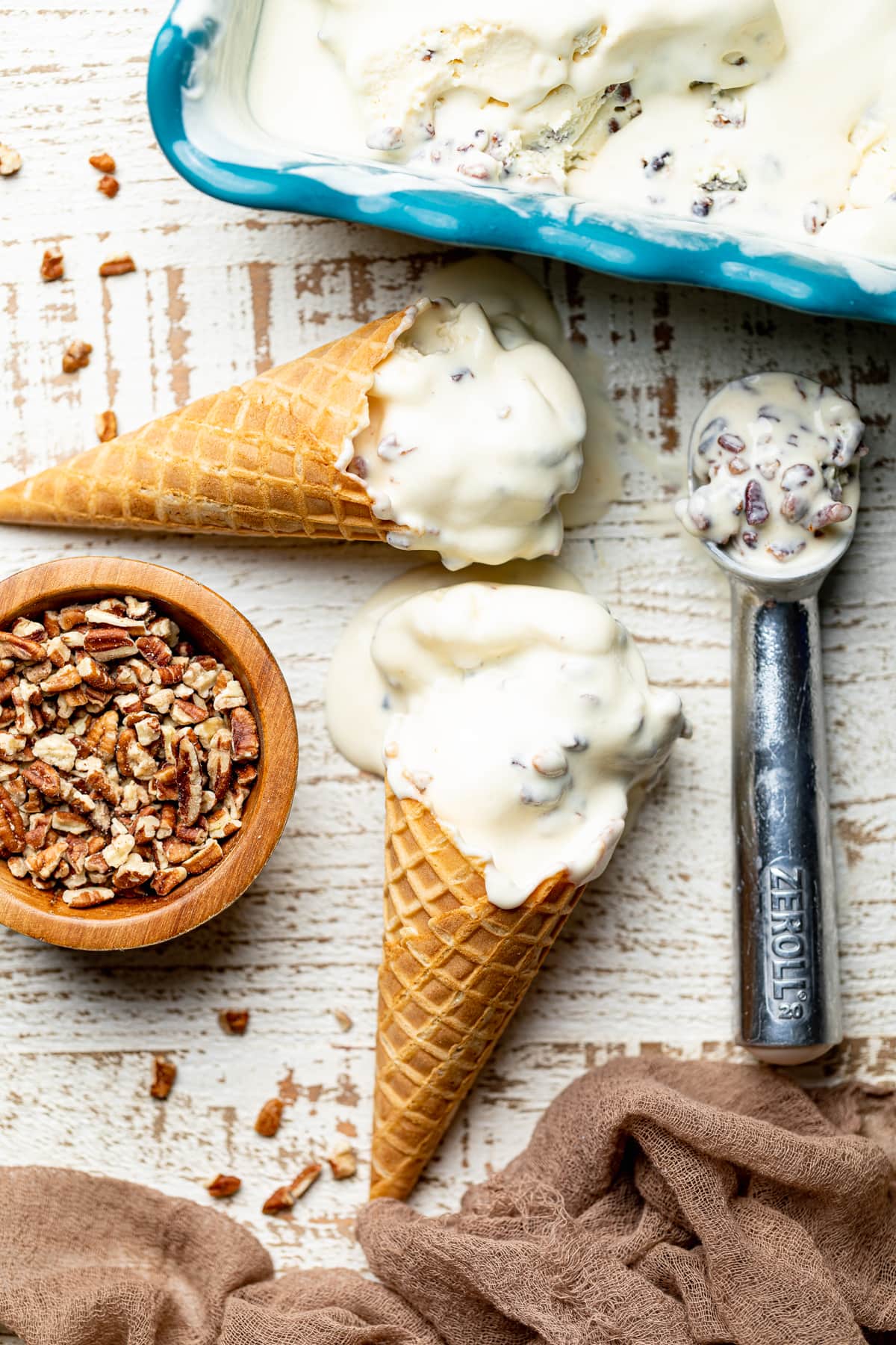 No-Churn Butter Pecan Ice Cream