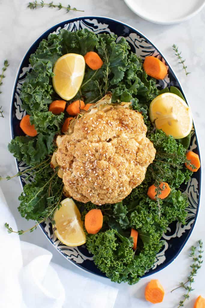 Sticky Teriyaki + Maple Whole Roasted Cauliflower