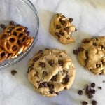 Chunky Vegan Chocolate Chip + Pretzel Cookies