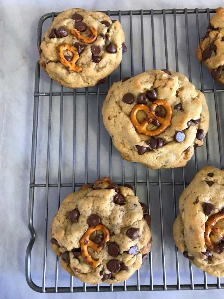 Chunky Vegan Chocolate Chip + Pretzel Cookies