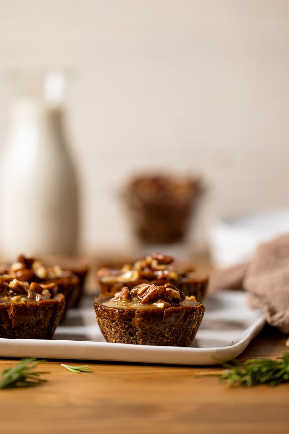 Mini Sweet Potato Pecan Pies on a plate.