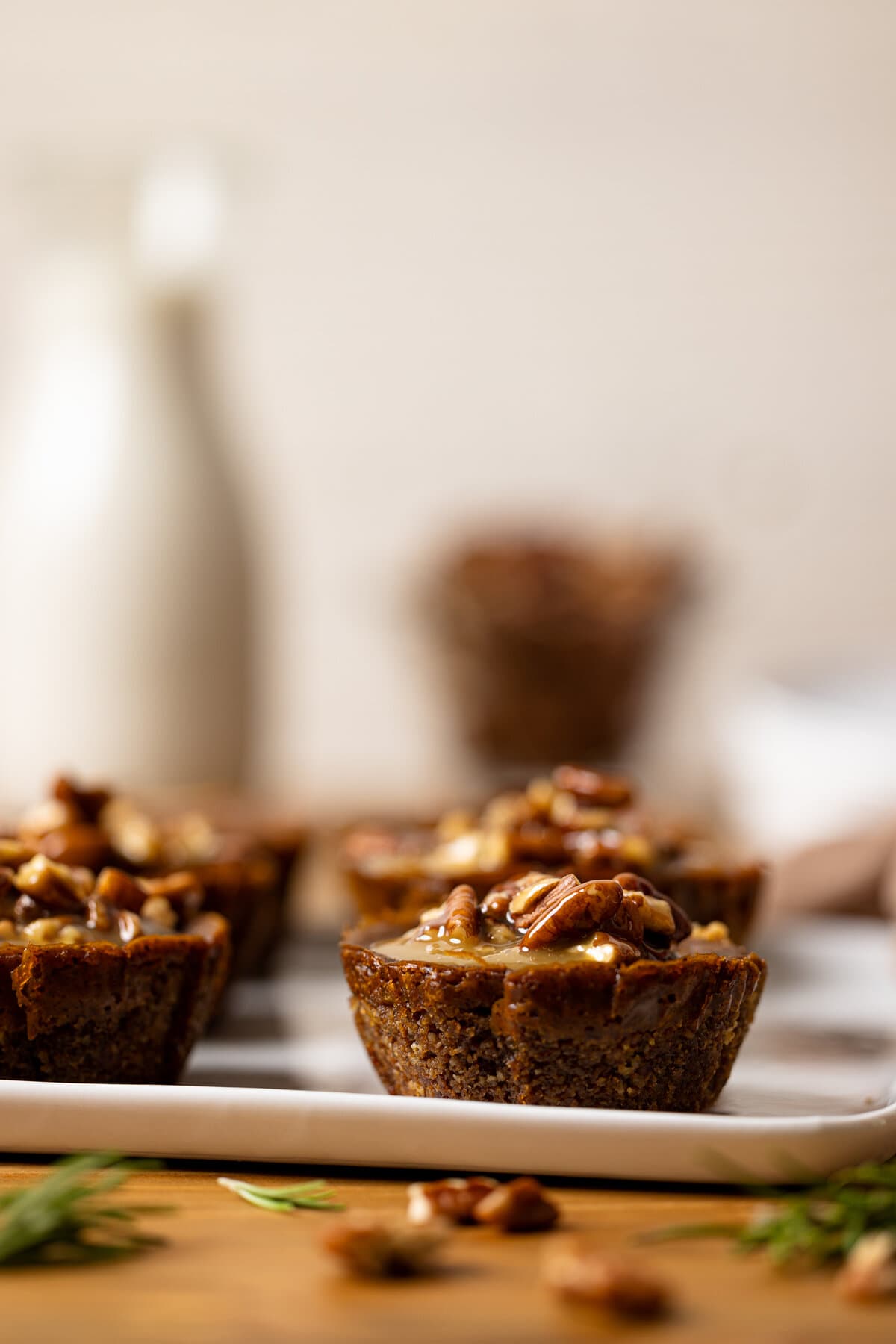 Mini Sweet Potato Pecan Pies on a plate.