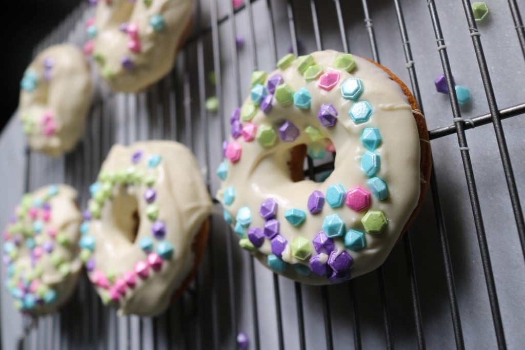Vegan Vanilla Unicorn-inspired Doughnuts