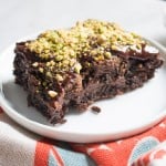 Vegan Fudge Zucchini Brownies with Pistachio