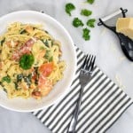 Creamy Lobster Spinach Linguine