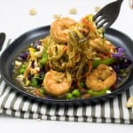 Carrot and Zucchini Noodles Stir Fry with Shrimp + Veggies