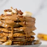 Vegan Banana Pancakes + Peanut Butter Sauce