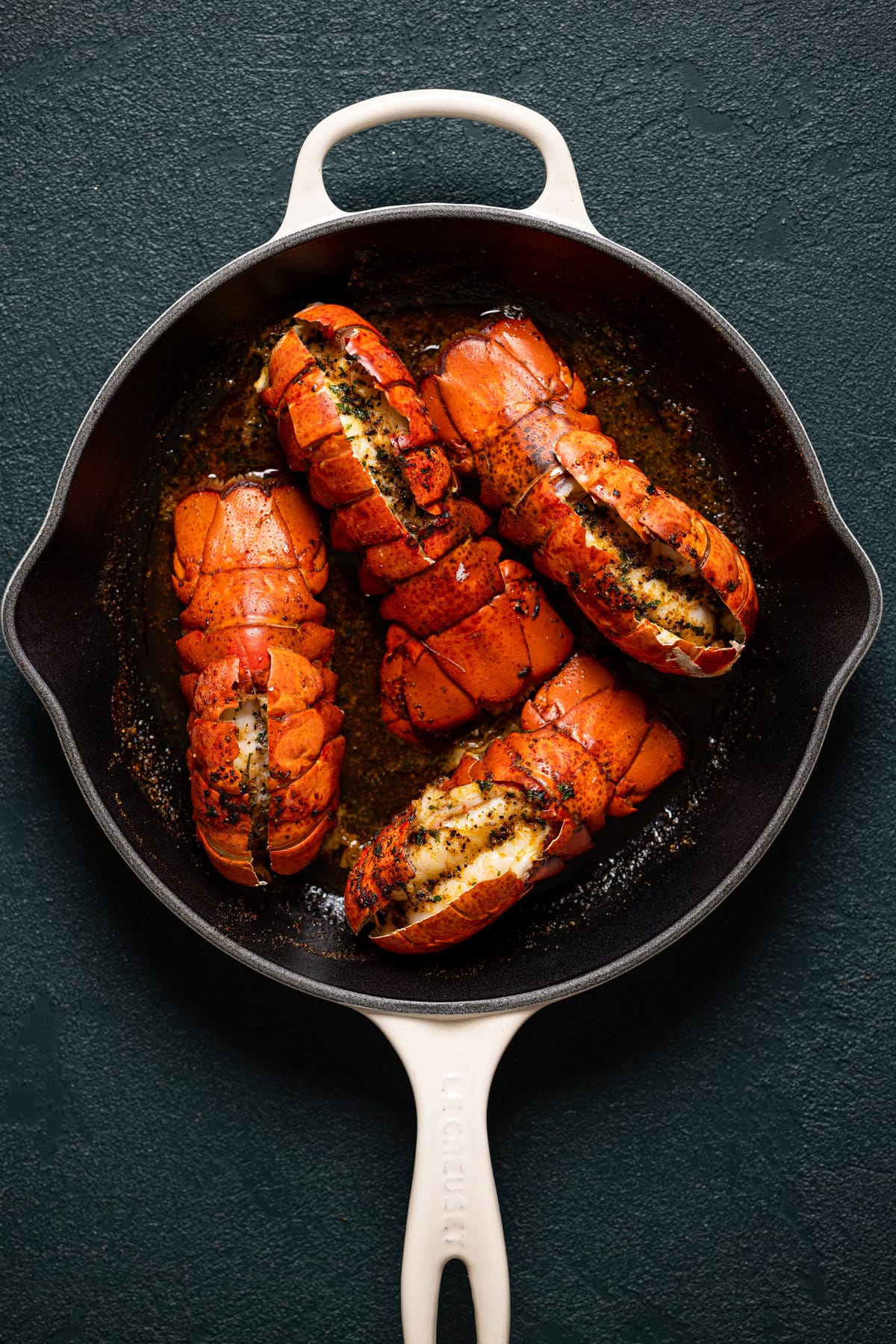 Skillet of lobster tails