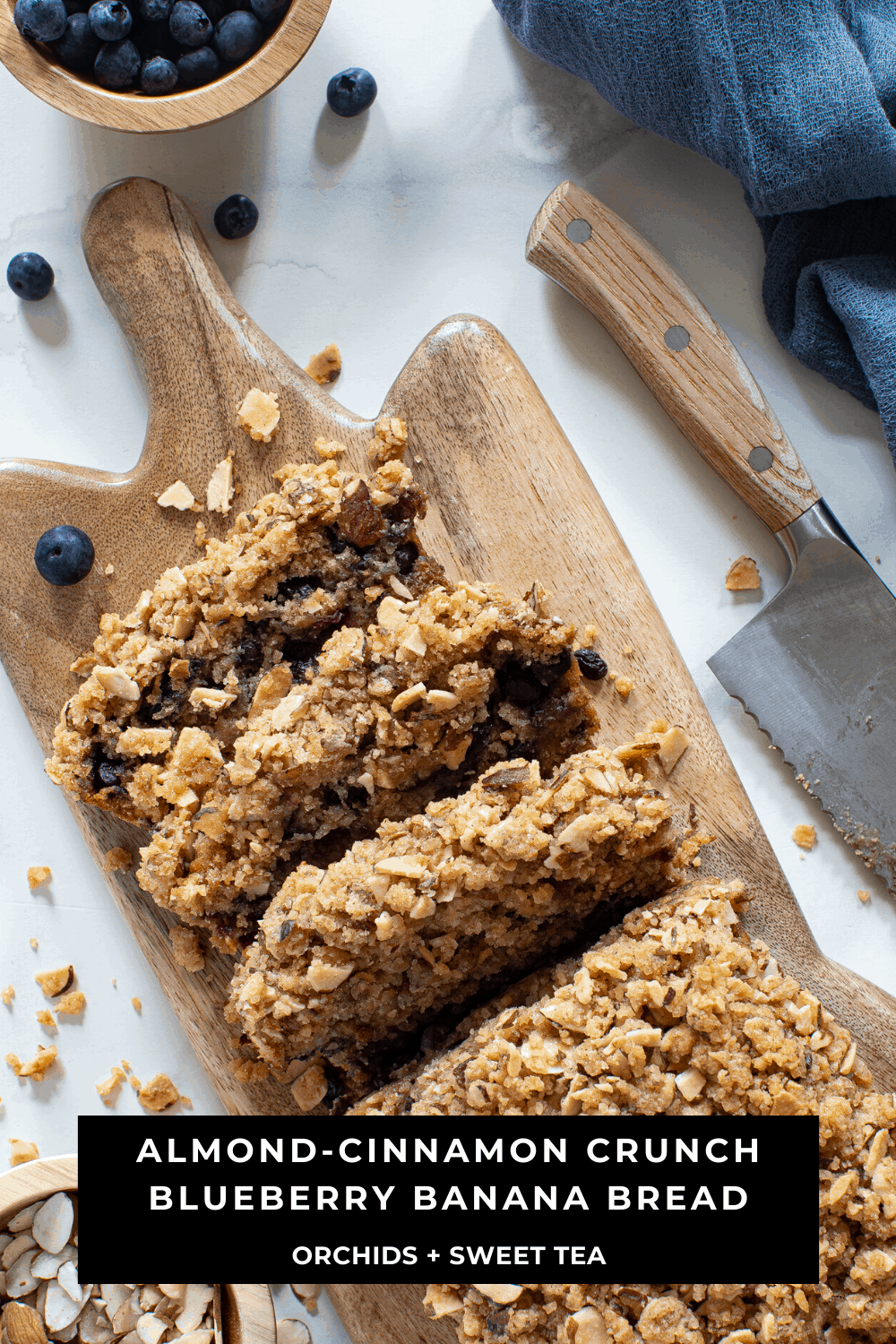 Almond-Cinnamon Crunch Blueberry Banana Bread