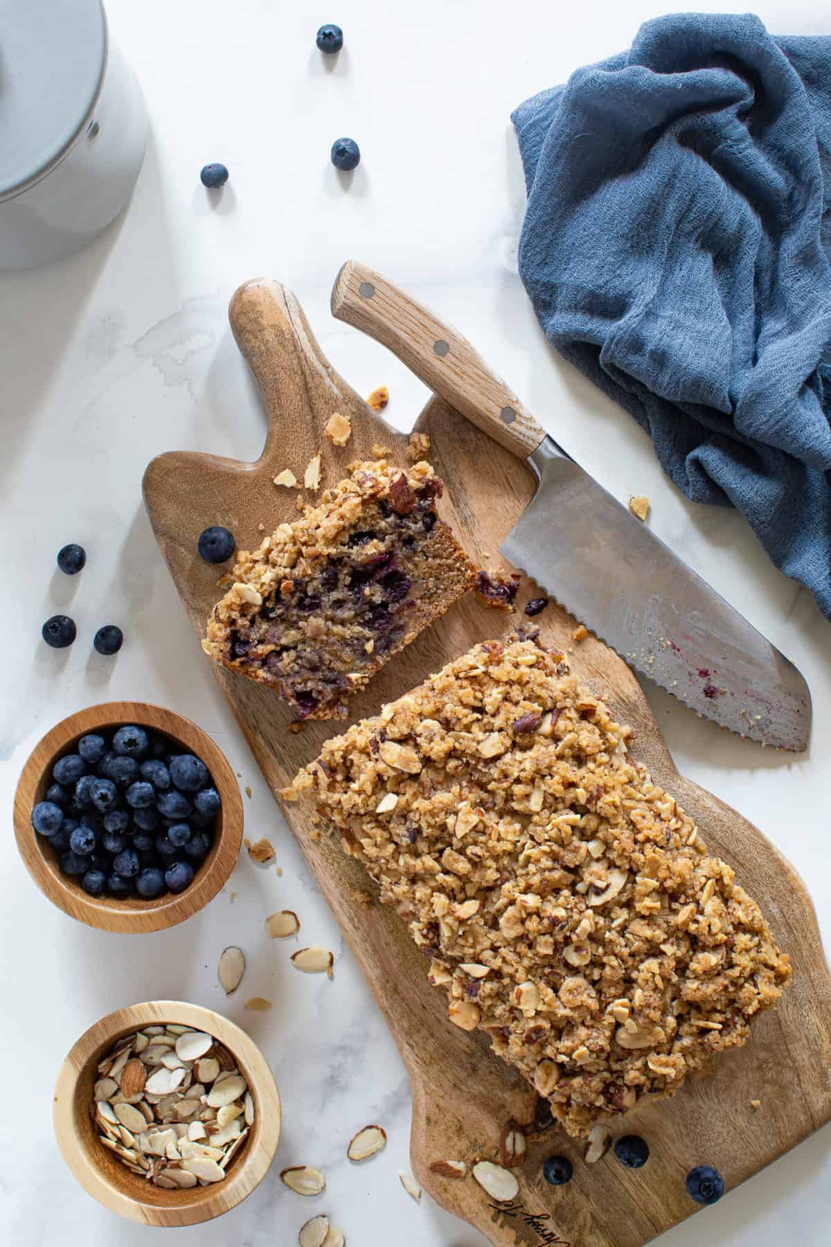 Almond-Cinnamon Crunch Blueberry Banana Bread