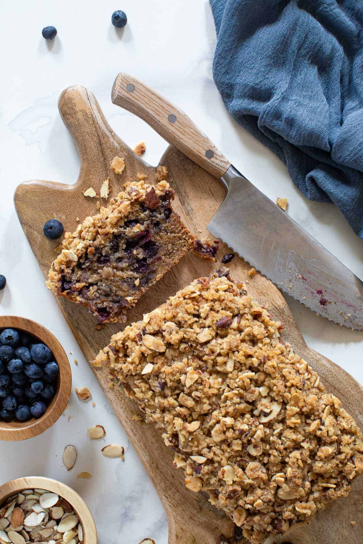 Almond-Cinnamon Crunch Blueberry Banana Bread