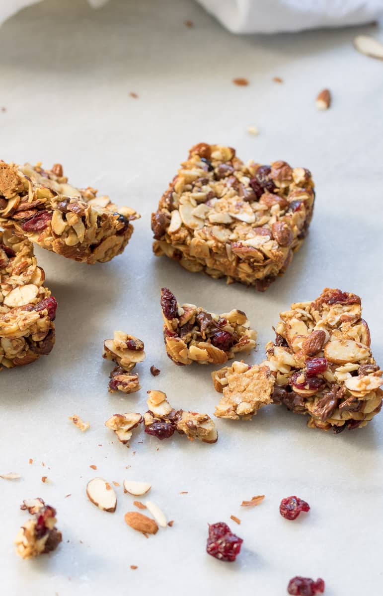 Chocolate Cranberry Almond Snack Bars | Orchids + Sweet Tea