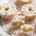 Vegan Vanilla Donuts with Sprinkles