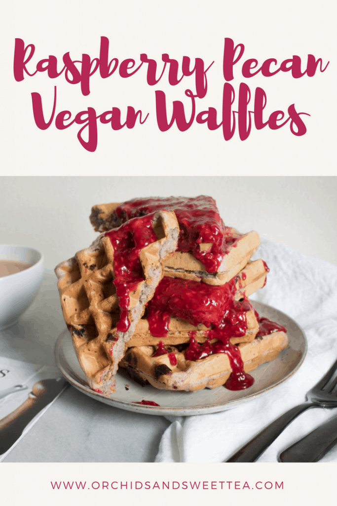 Raspberry Pecan Vegan Waffles