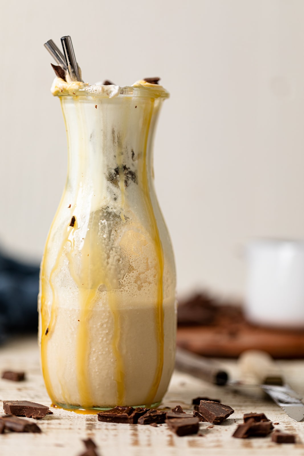 Half-drank Salted Caramel Chunky Milkshake