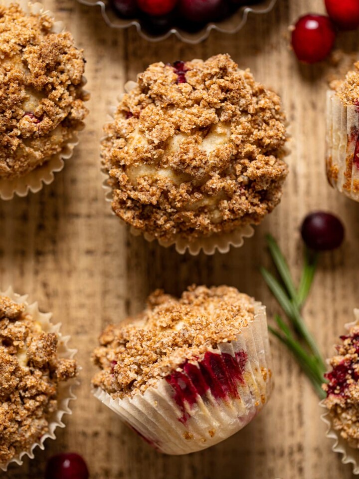 Overhead shot of Vegan Orange Cranberry Breakfast Muffins