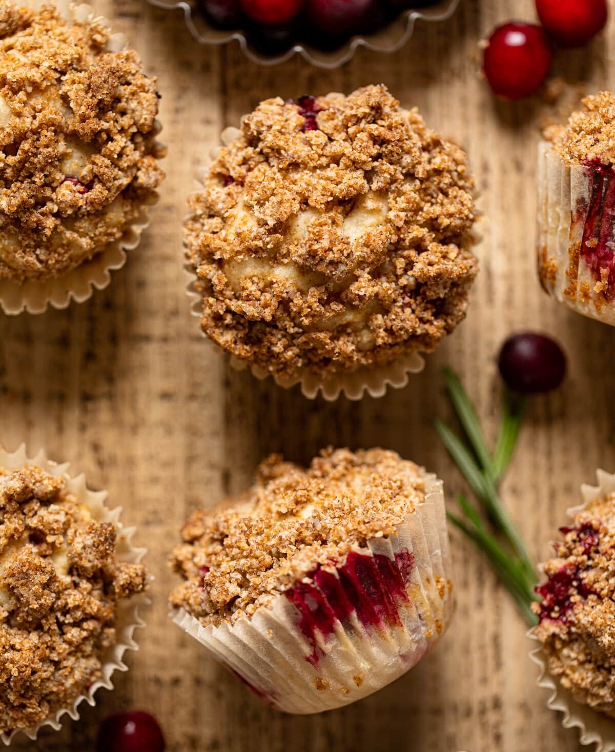 Overhead shot of Vegan Orange Cranberry Breakfast Muffins