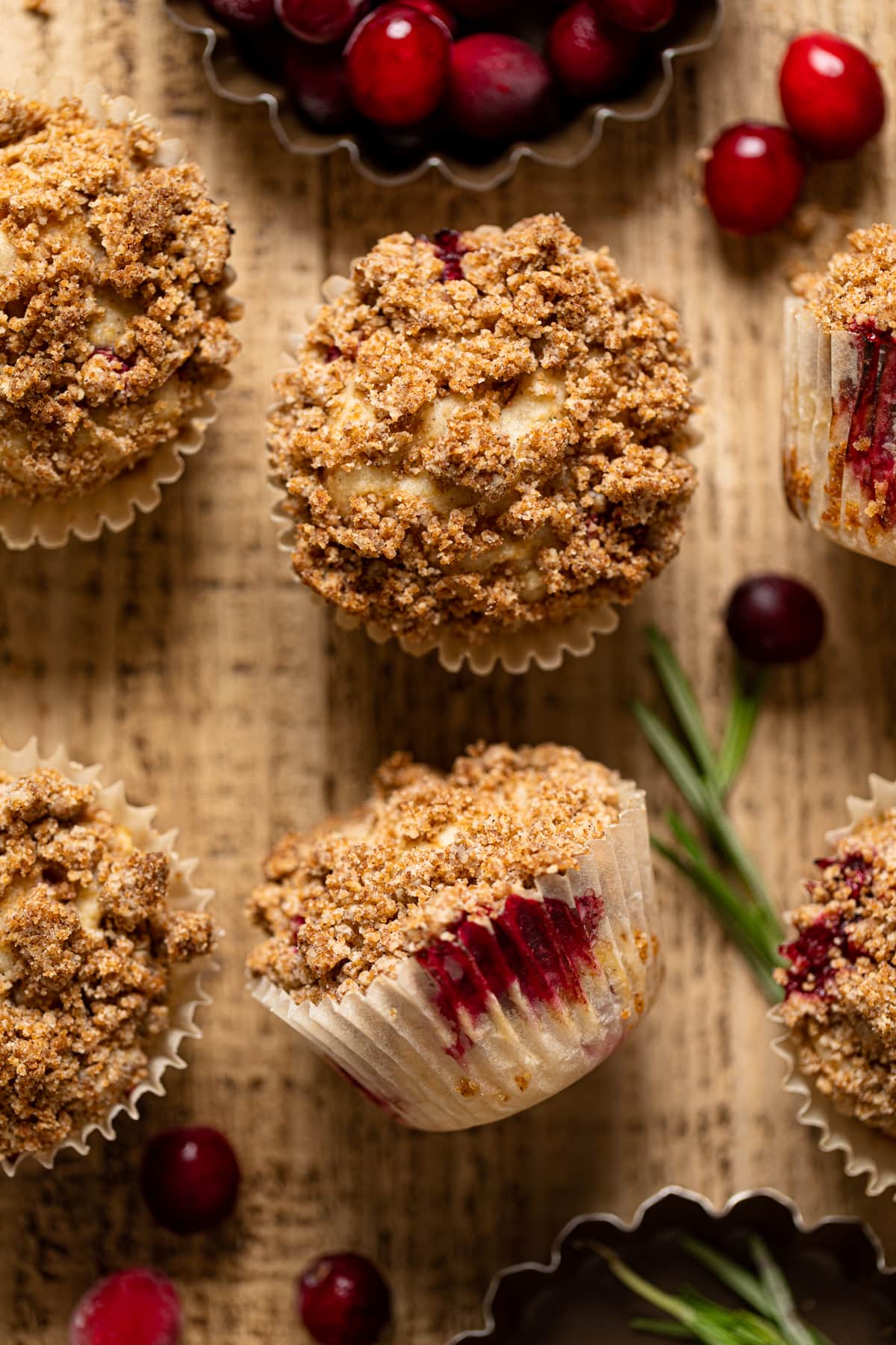 Overhead shot of Vegan Orange Cranberry Breakfast Muffins