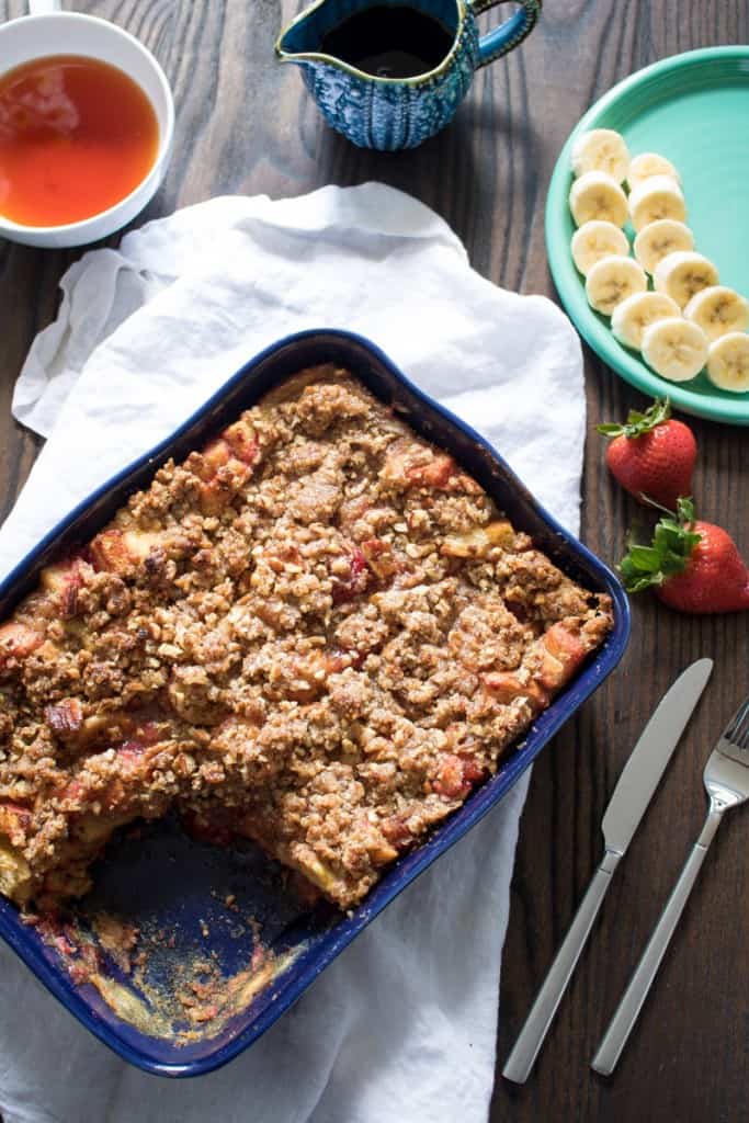 Baked Strawberry Banana French Toast Casserole | Orchids + Sweet Tea