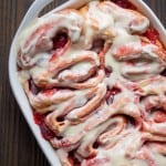 Strawberry Sweet Rolls + Lemon Cream Cheese Glaze