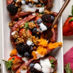 Closeup of Sweet Potato Berry Breakfast Boats