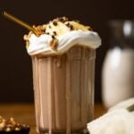 Peanut Butter Chunky Monkey Milkshake with a straw