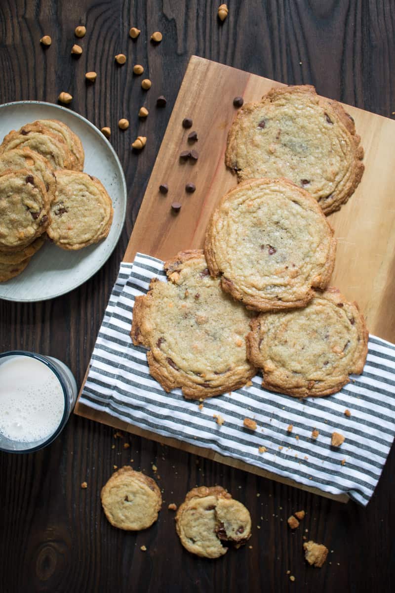 Oversized Crinkled Chocolate Chip Butterscotch Cookies