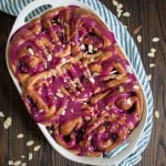 Almond Blueberry Sweet Rolls with Blueberry Cream Cheese Glaze