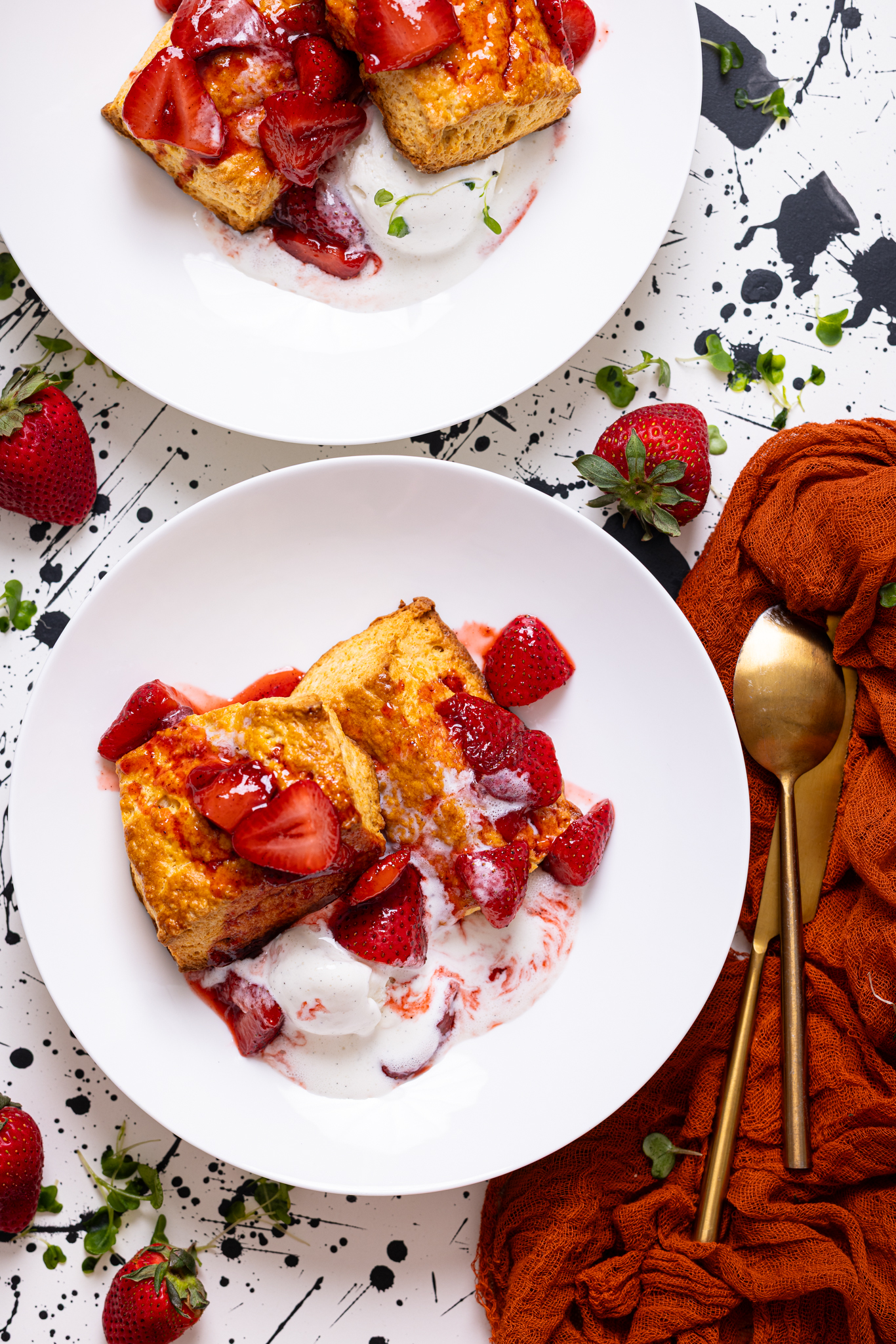 My Fave Strawberry Shortcake Biscuits on two white plates.