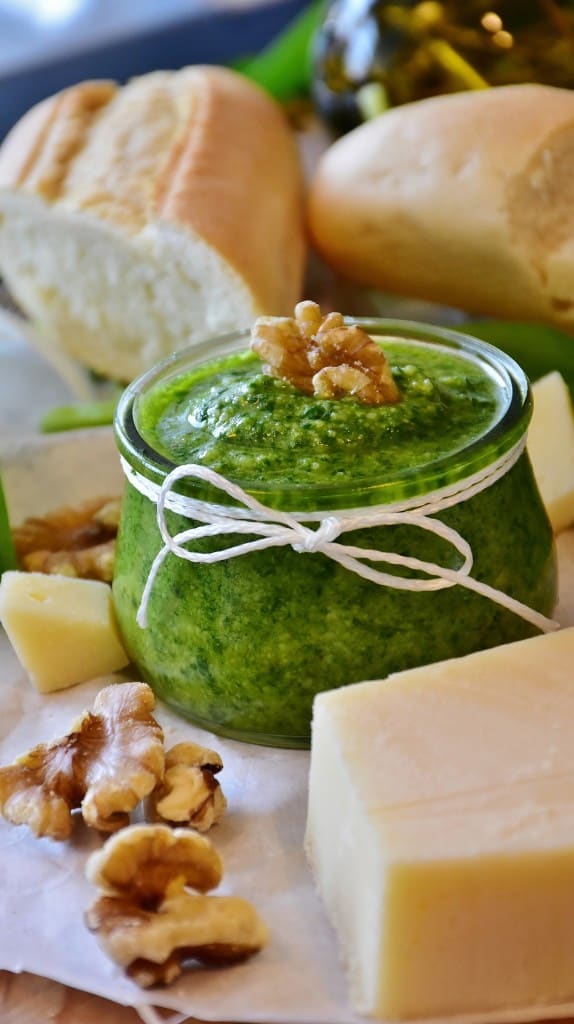 Small jar of pesto.