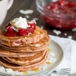 Perfect Whole Wheat Strawberry Pancakes
