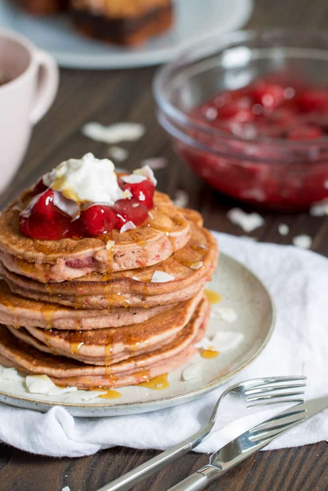 Perfect Whole Wheat Strawberry Pancakes