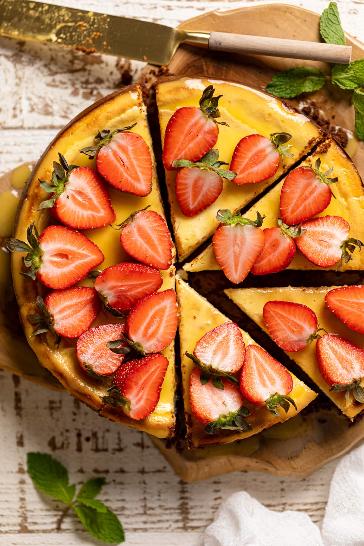 Mango Cheesecake + Chocolate Graham Cracker Crust