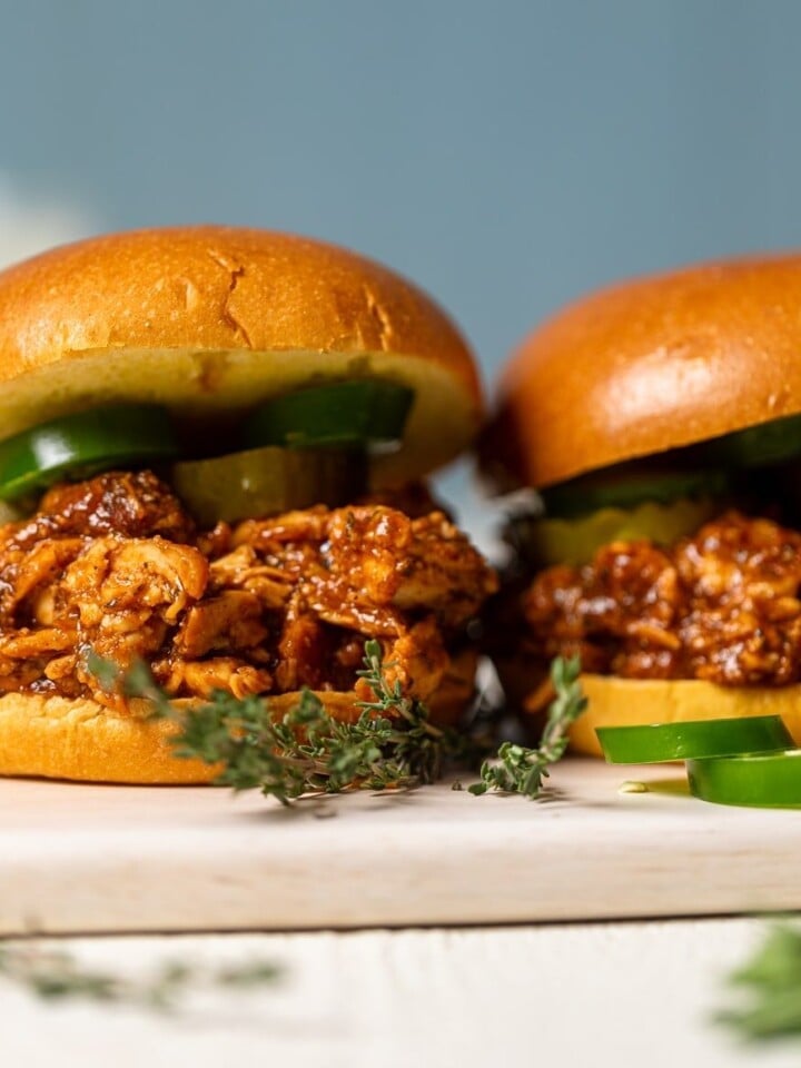 Two barbeque Pulled Chicken Sandwichs