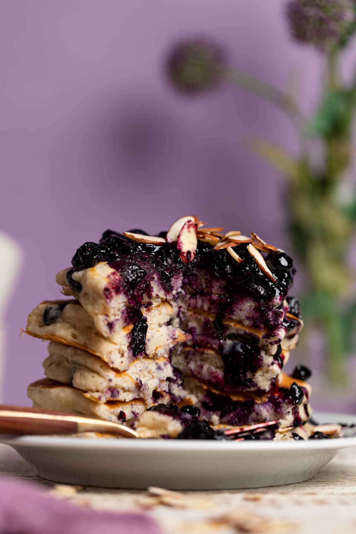 Dairy-Free Almond Blueberry Pancakes