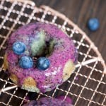 Healthy Blueberry Vegan Donuts with Blueberry Glaze