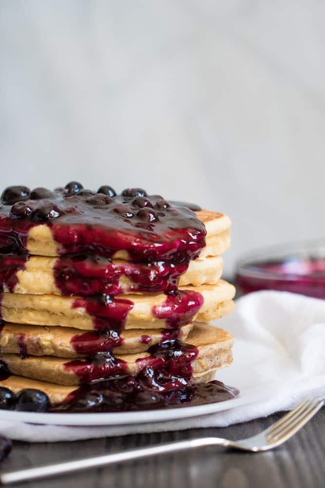 Dairy-Free Almond Blueberry Pancakes