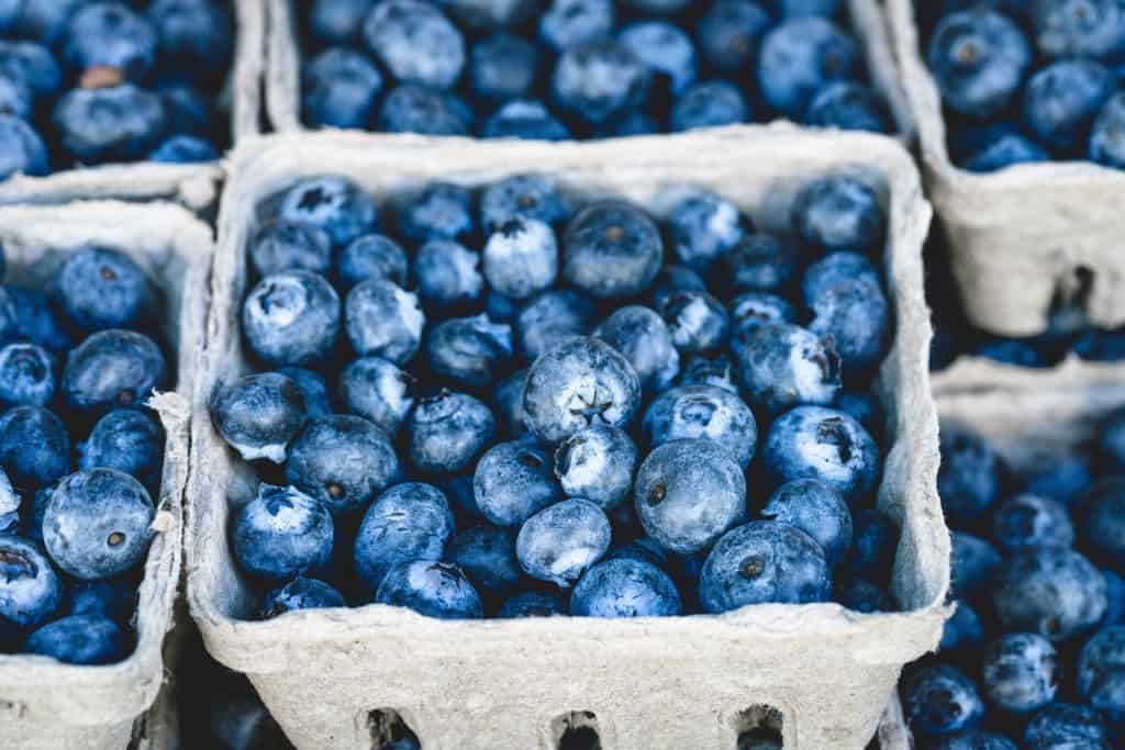 Cartons of blueberries.