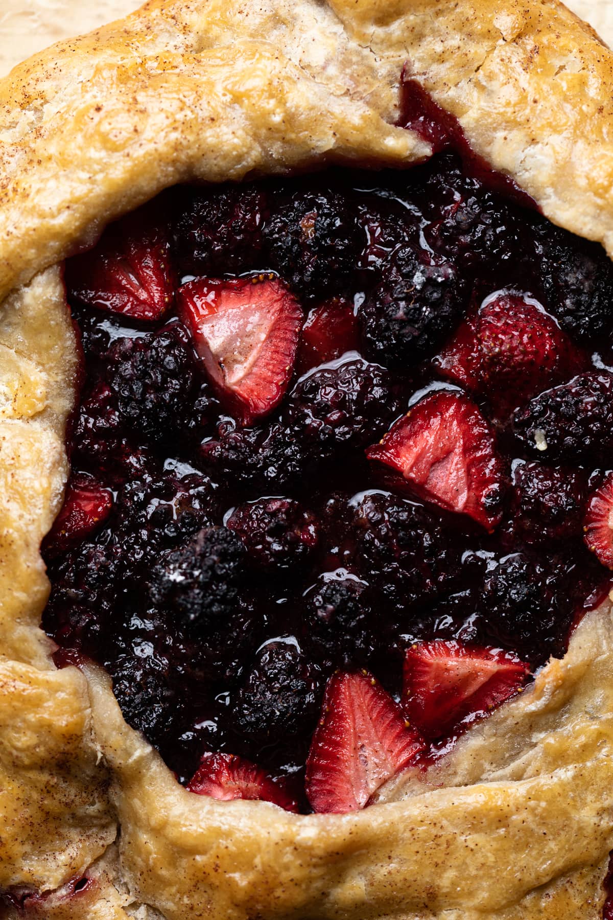 Closeup of a Vegan Berry Galette.