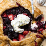 Fork digging into a Vegan Berry Galette.