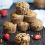 Vegan + Gluten-Free Strawberry Banana Breakfast Muffins