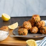 Baked Salmon Cake Balls + Rosemary Aioli