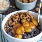 Vegan Blueberry Oatmeal + Caramelized Bananas