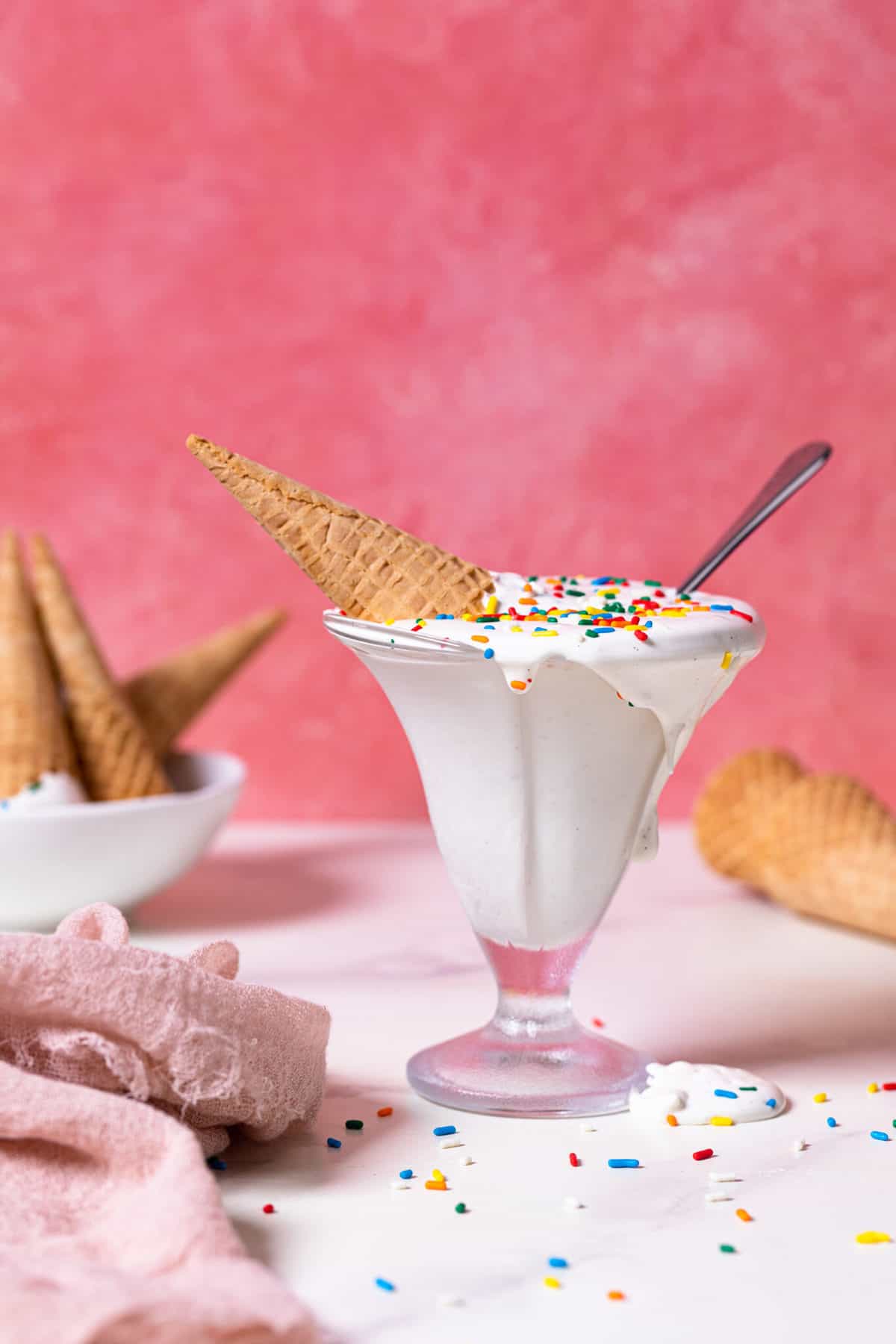 No-Churn Vanilla Ice Cream + Rainbow Sprinkles