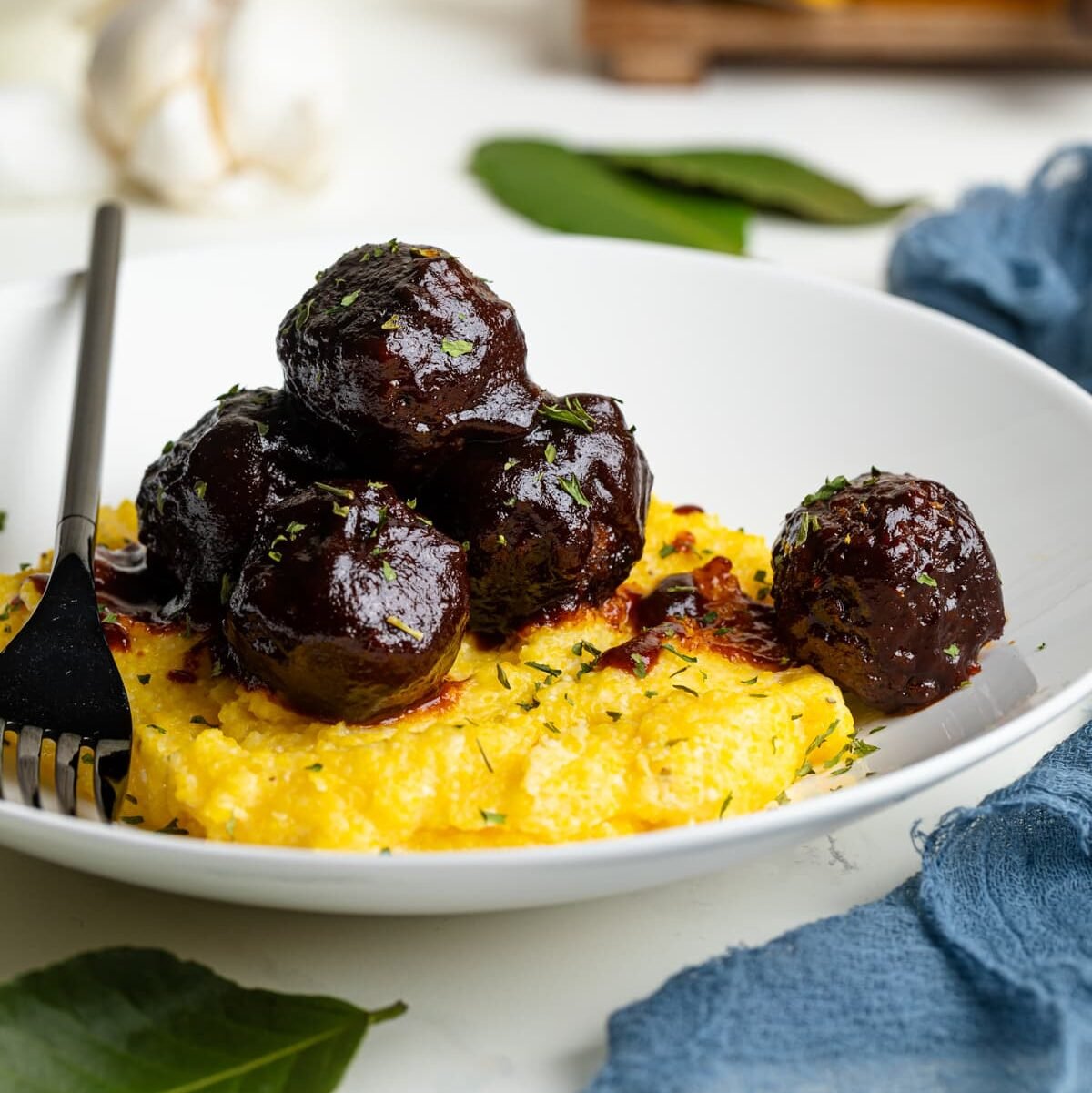 Vegan Chickpea + Quinoa 'Meatballs' + Polenta-image