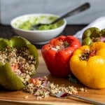 Spicy Quinoa + Veggie Stuffed Peppers