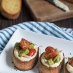 Vegan Tomato Avocado 'Cream Cheese' Bruschetta