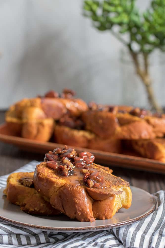 Pumpkin French Toast + Praline Sauce