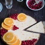 Cheesecake Tart with Orange + Cranberries